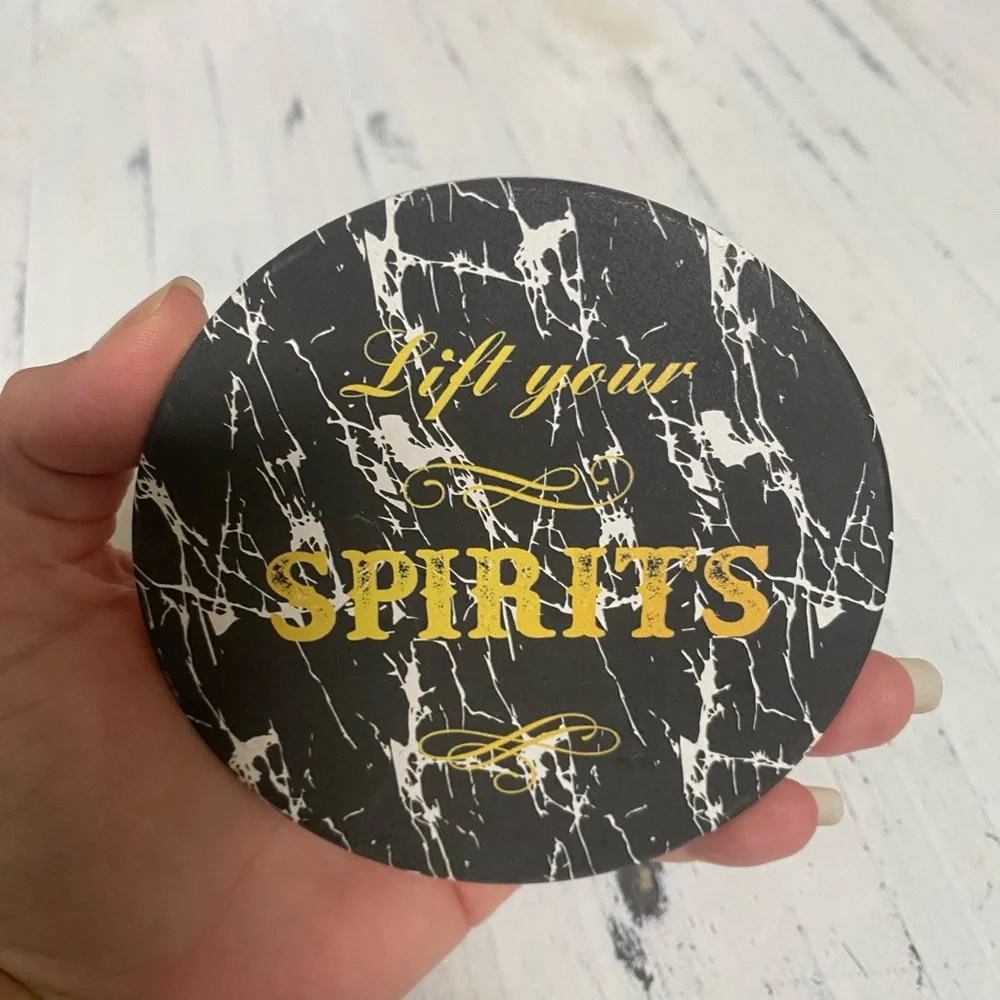 Black and Gold Marble Coasters Set
